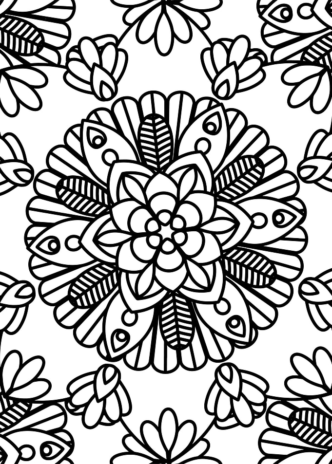 BW Floral Mandala Patt 19