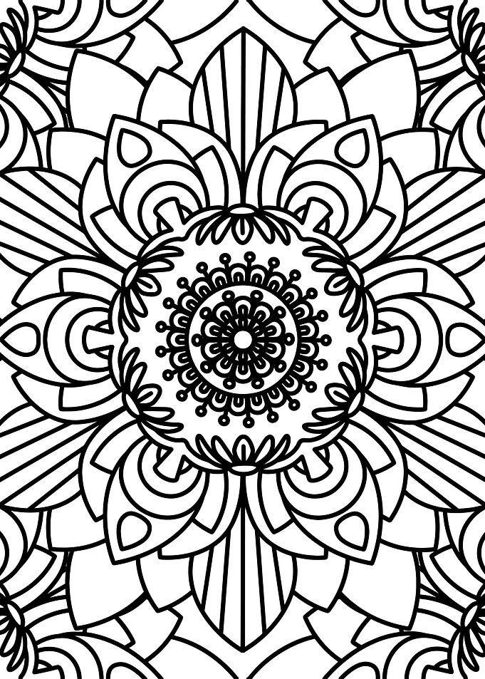 BW Floral Mandala Patt 15