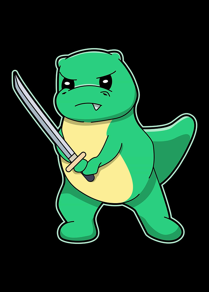 Dinosaur Swordsman Cute