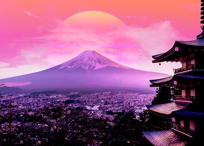 fuji mountain synthwave