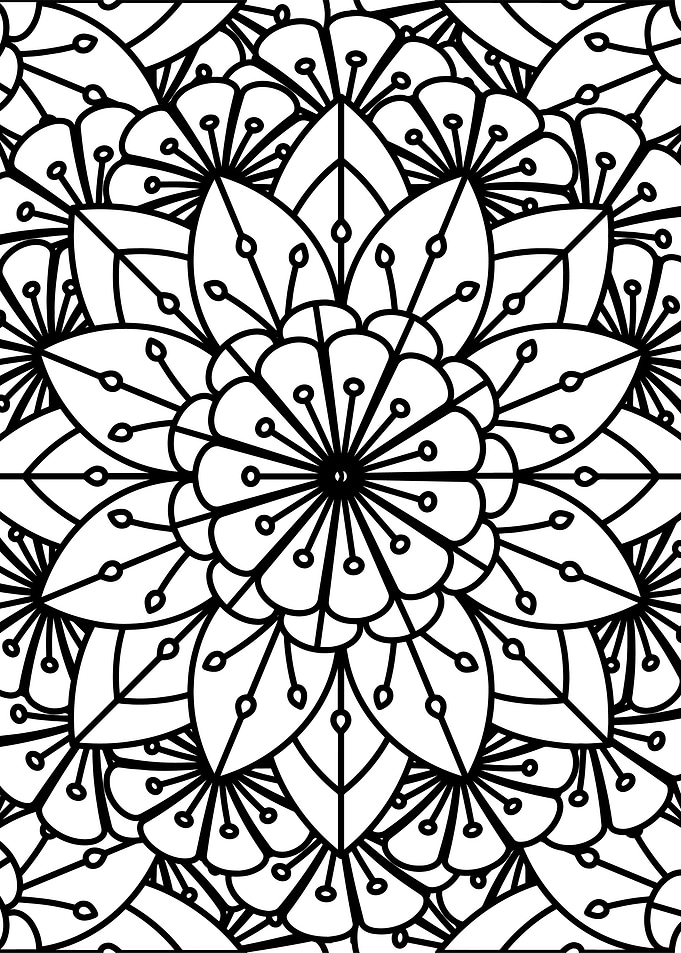 BW Floral Mandala Patt 13