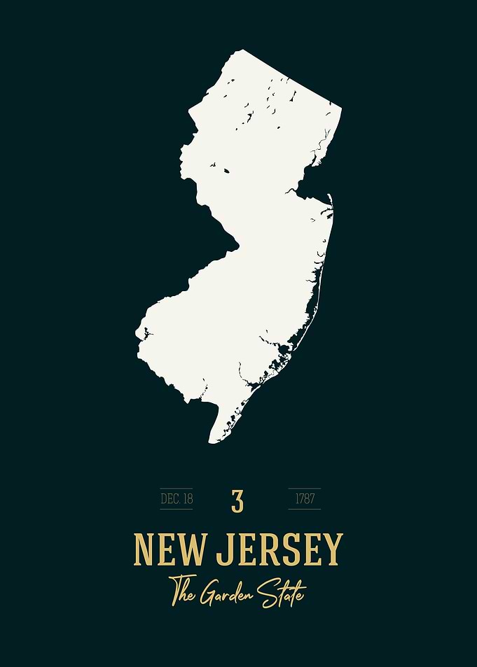 New Jersey State Map USA