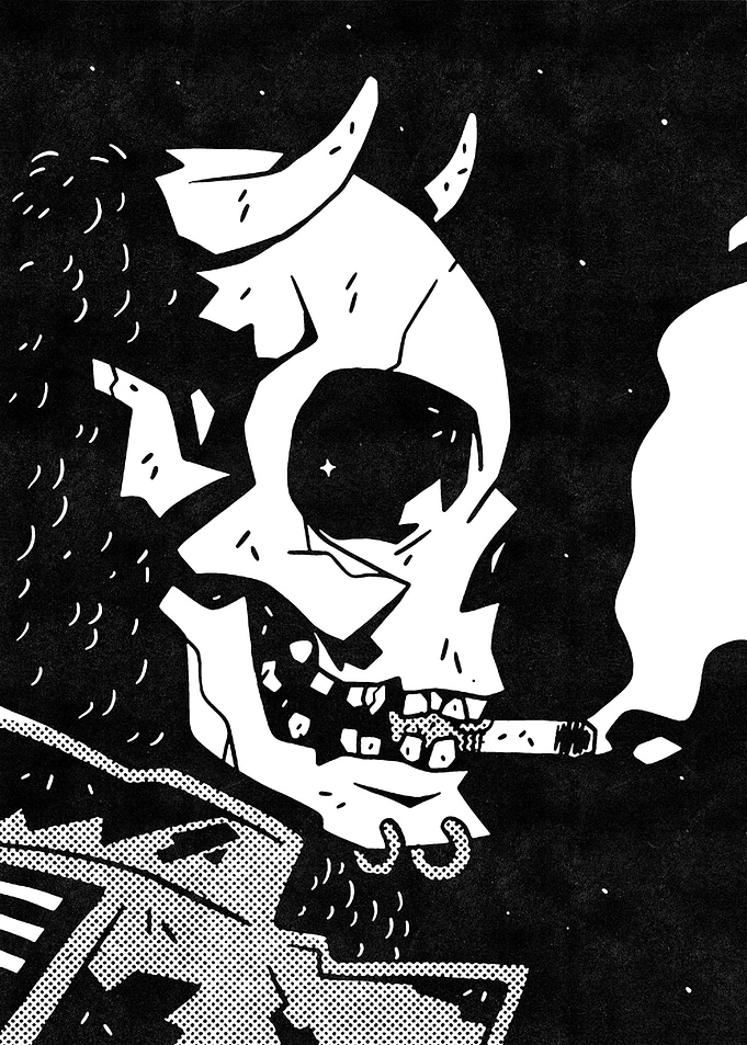 Smoking skull