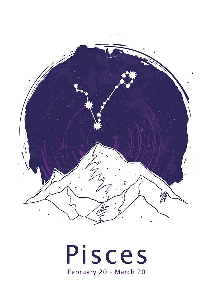 Pisces zodiac sign night