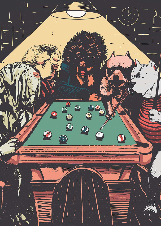 Vintage Dogs anime pool
