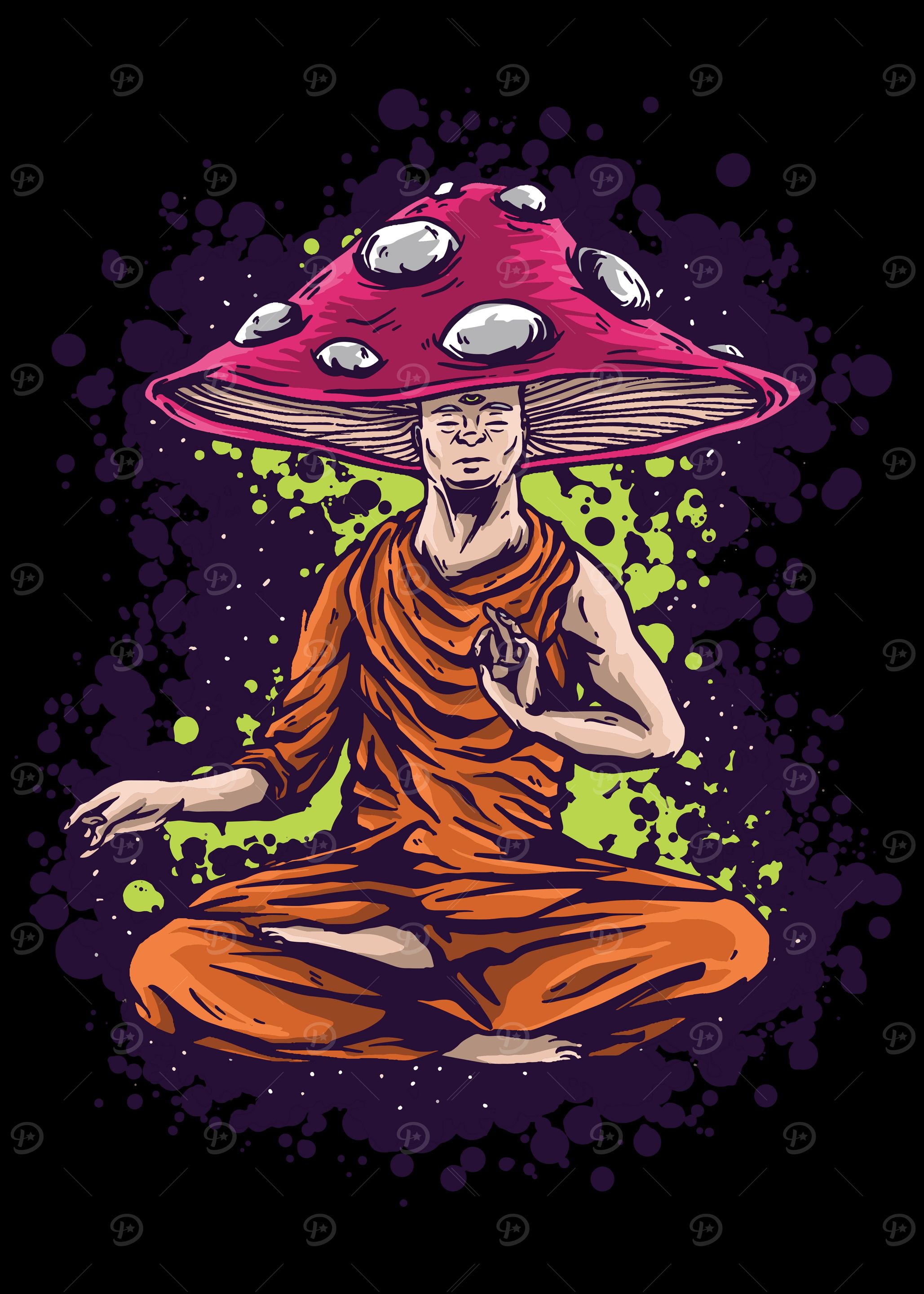 Magic Mushroom wine tattoo