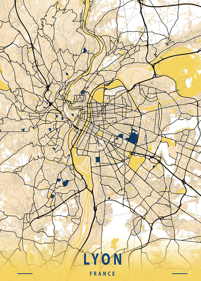 Lyon France City Map