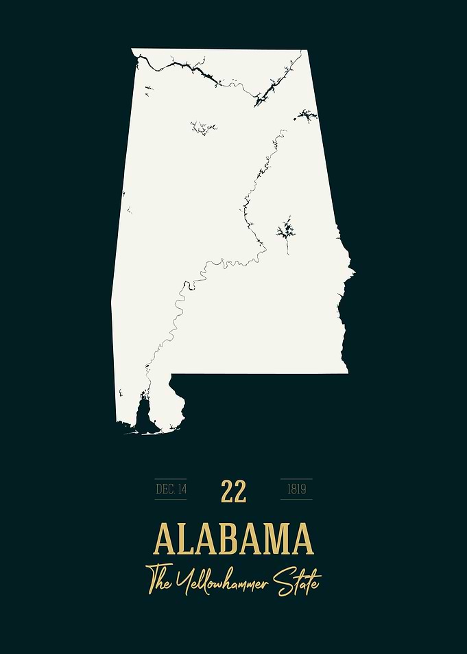 Alabama State Map USA