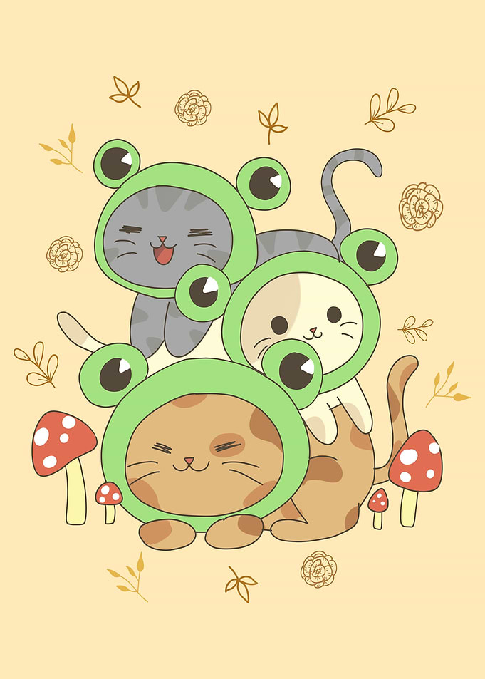 Cottagecore Kawaii Cat