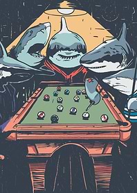 Vintage Sharks billiard
