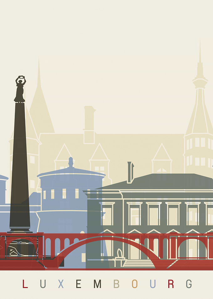 Luxembourg skyline poster