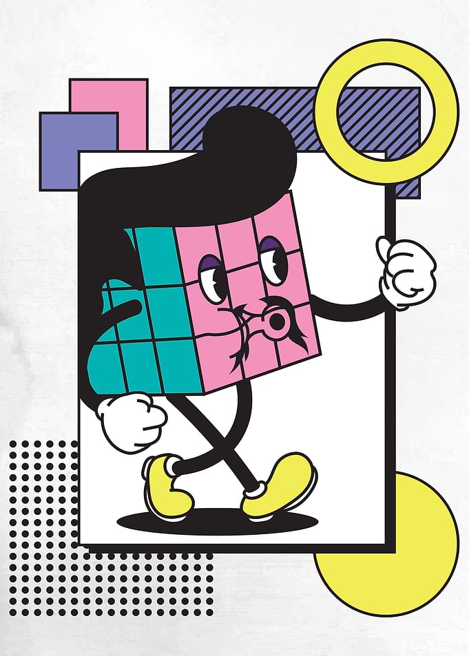 Cool Retro Memphis Cube