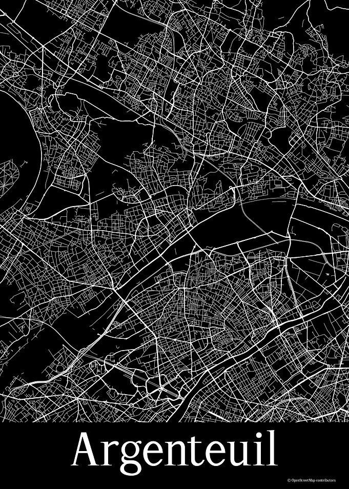 Argenteuil Black Map