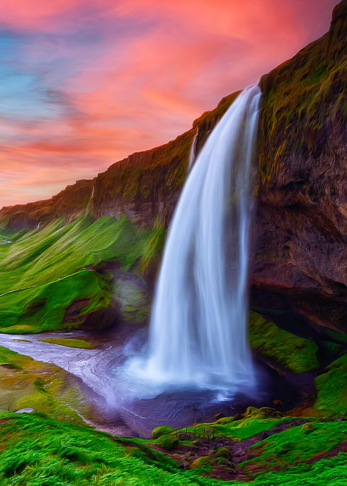 Serene Waterfall Landscape