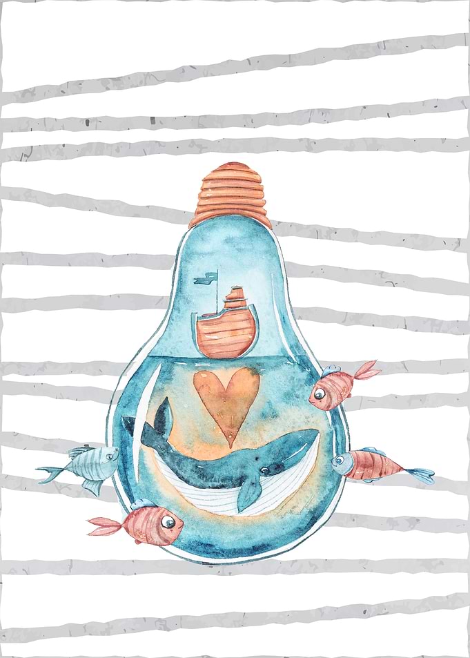 Light Bulb Whale nautical
