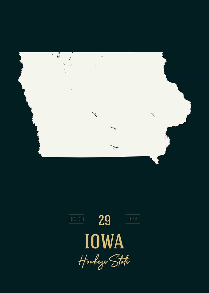 Iowa State Map USA