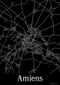Amiens France Black Map