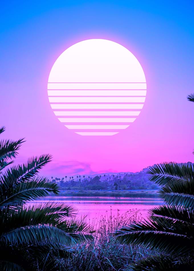 Synthwave Retro Beach
