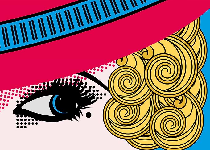 Pop Art Girl Eye Red Hat