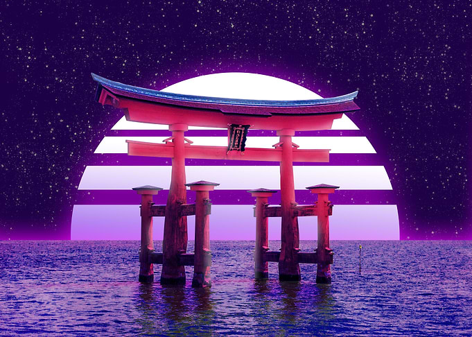 Synthwave Japanese retro