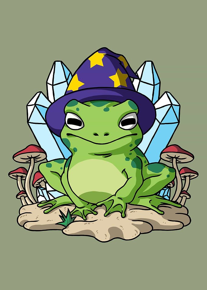 Cottagecore Frog Wizard