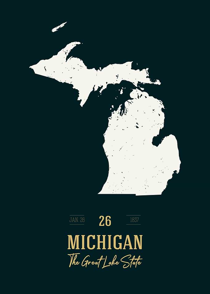 Michigan State Map USA