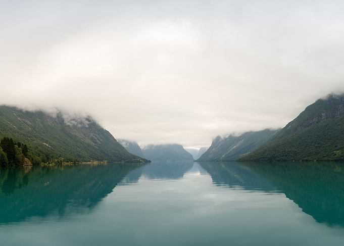 Cloudy Mountain Lake
