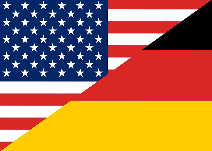 USA GERMANY SPLIT FLAG