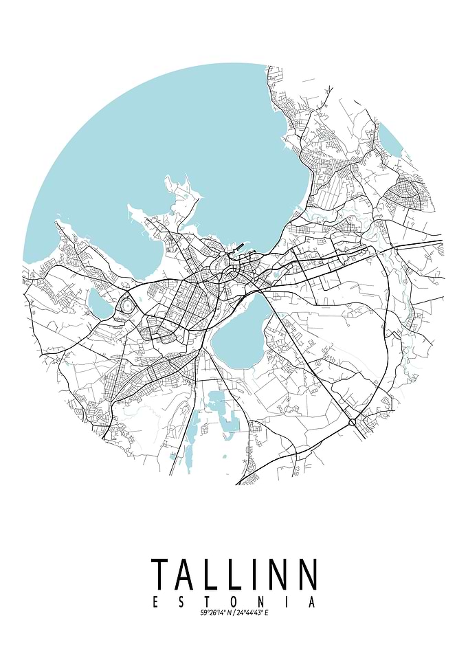 Tallinn City Map Circle