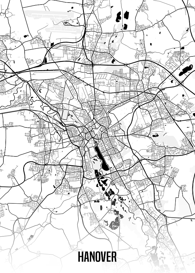 Hanover white map
