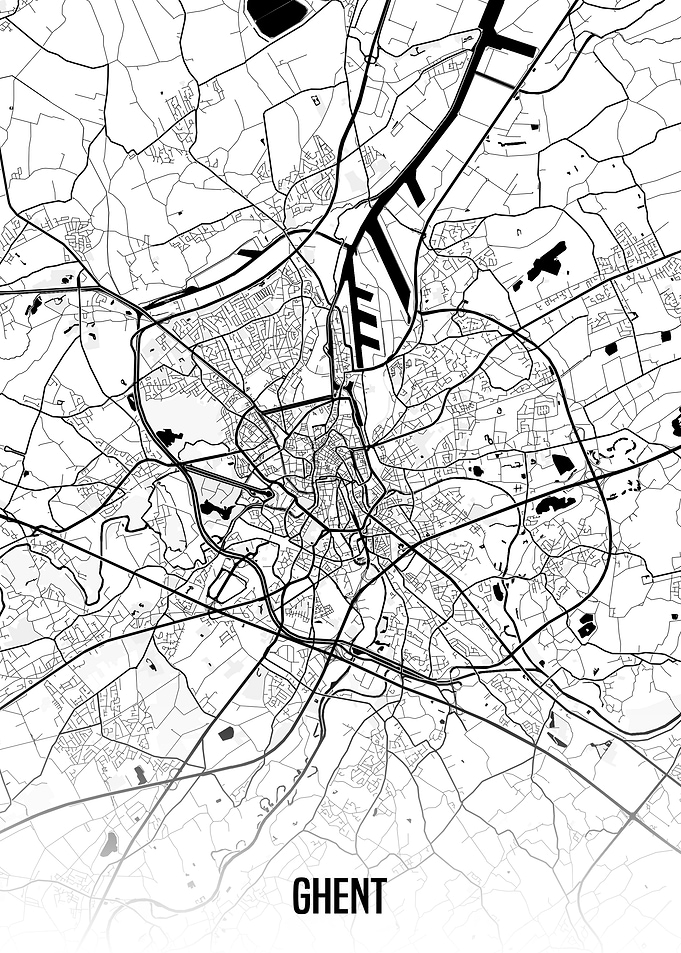 Ghent white map