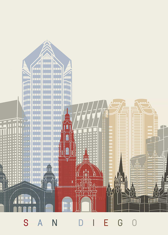 San Diego skyline poster