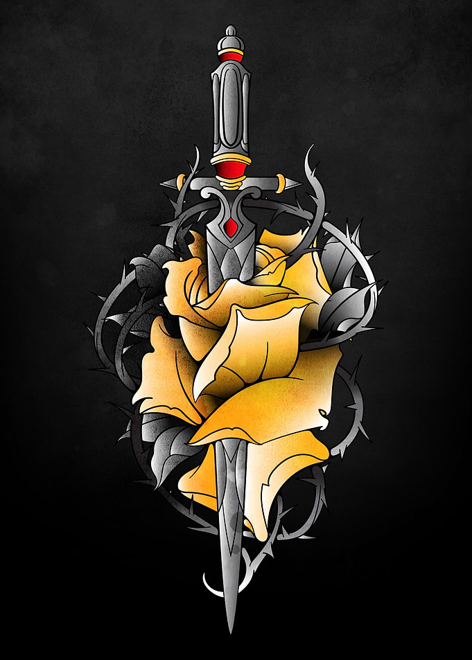 rose yellow dagger