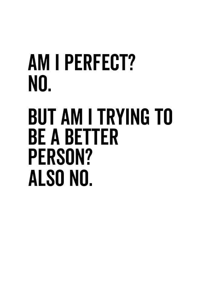 Am I Perfect No I Am