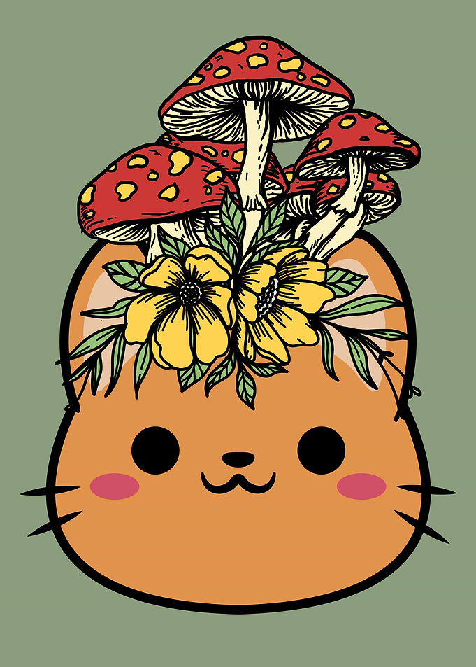 Cottagecore Kawaii Cat
