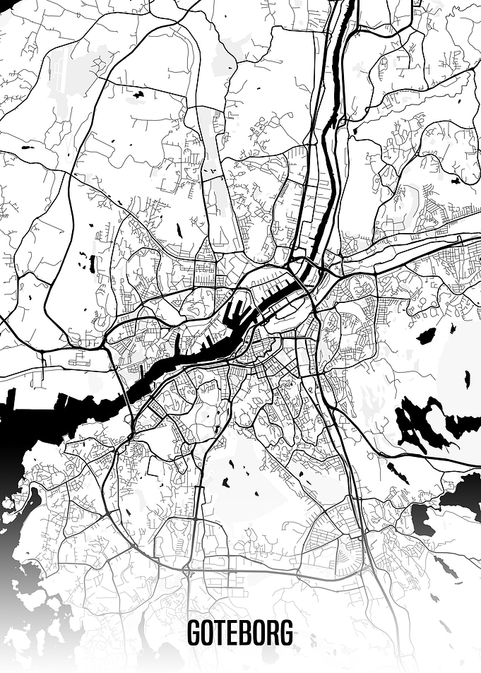 Goteborg white map