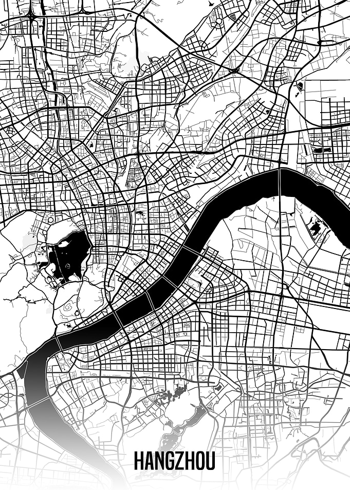 Hangzhou white map