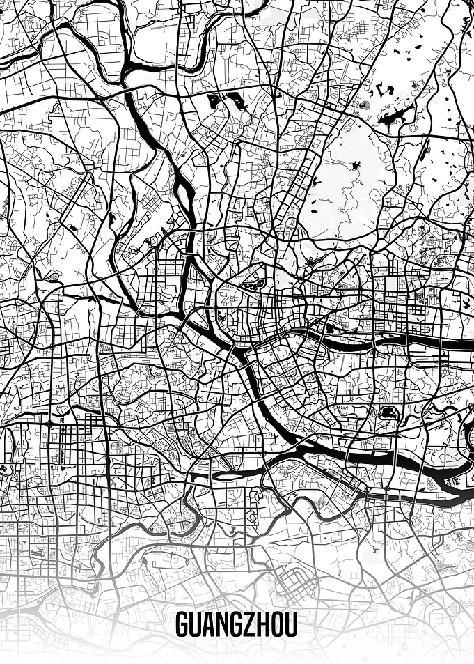 Guangzhou white map