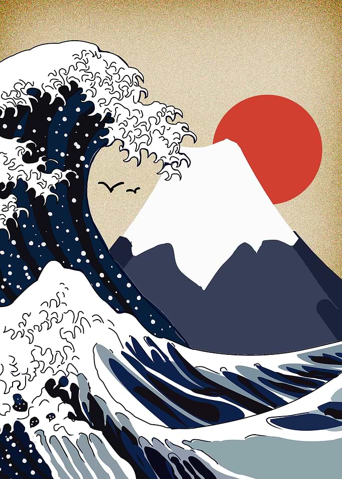 Great Wave Fuji Mountain