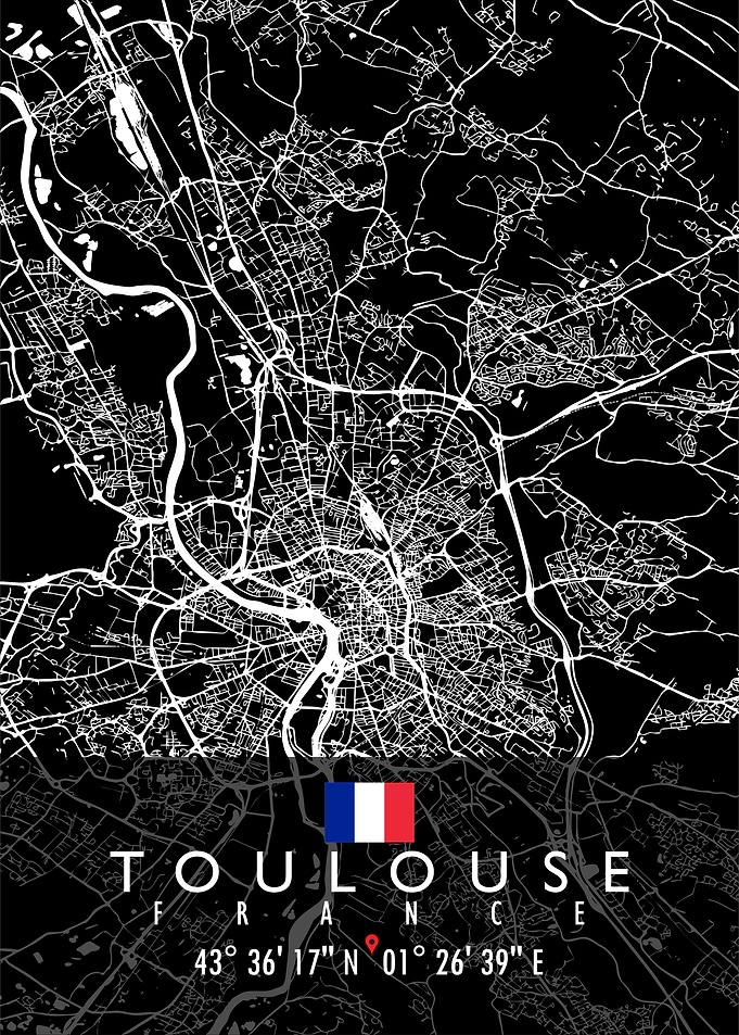 TOULOUSE MAP FRANCE