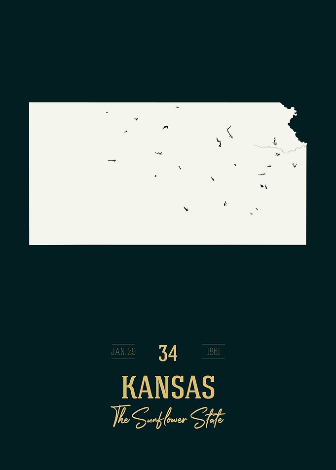 Kansas State Map USA