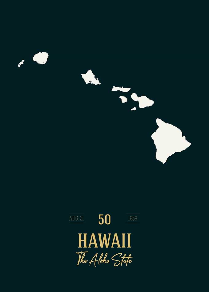 Hawaii State Map USA