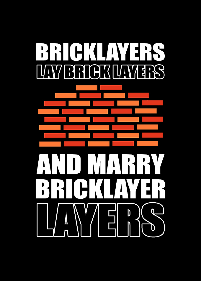 Bricklayers lay brick