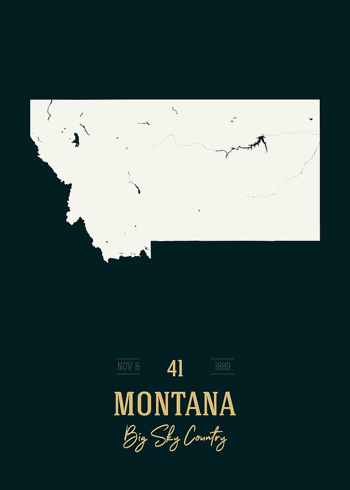 Montana State Map USA