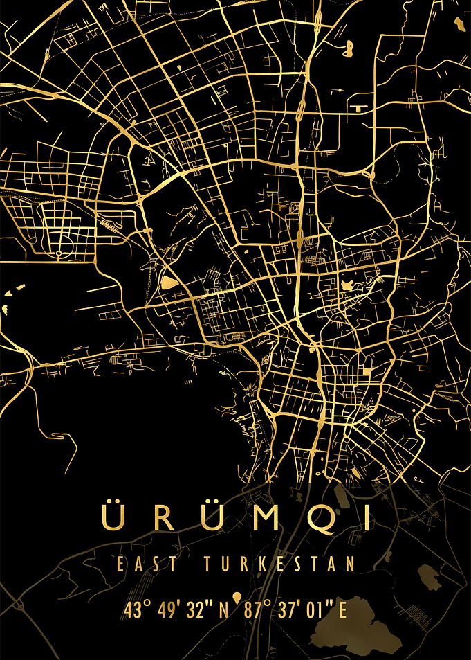 URUMQI MAP EAST TURKESTAN
