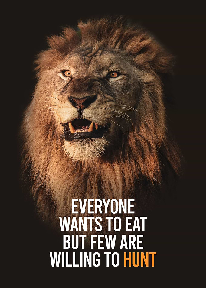 Lion motivational art