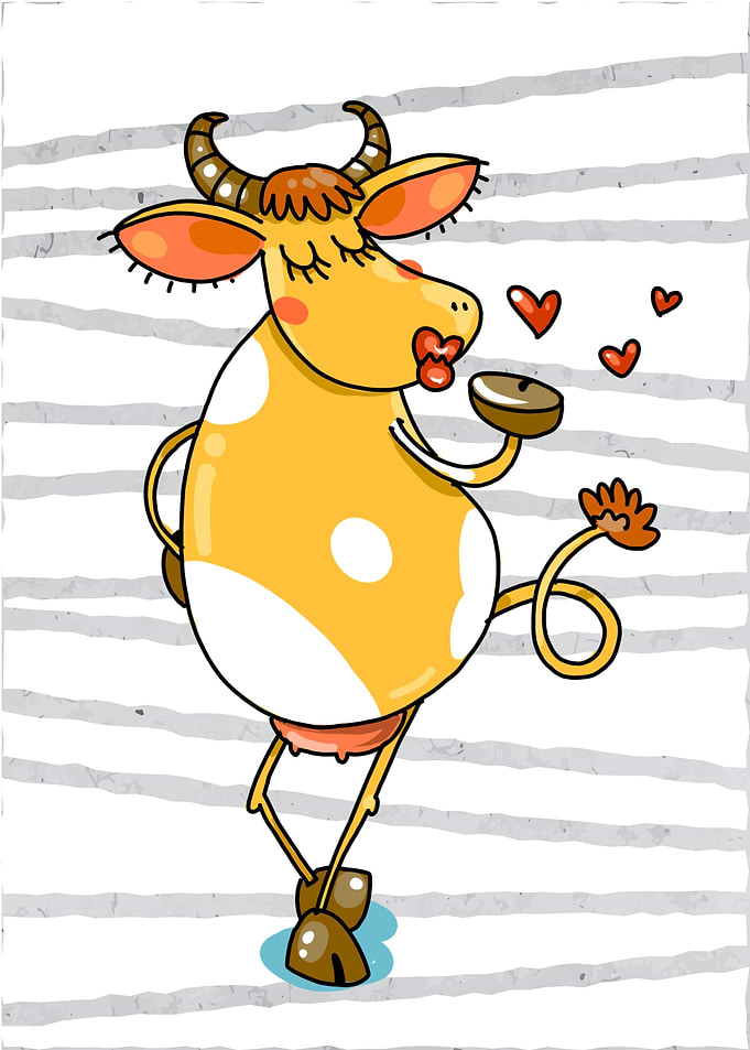 Funny Cow Cartoon Wall Art