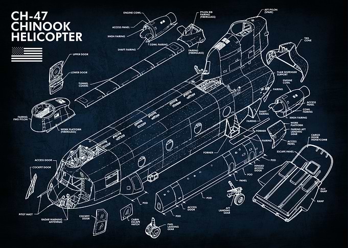 CH47 CHINOOK DARK METAL