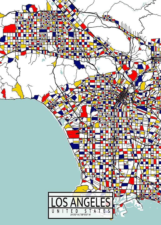 Los Angeles Map Mondrian