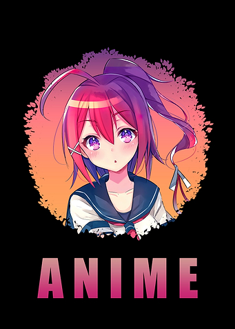 Anime Girl Art in Black